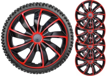 4x 14-дюймовые колпаки NRM QUAD ЧЕРНЫЙ КРАСНЫЙ ТЮНИНГ