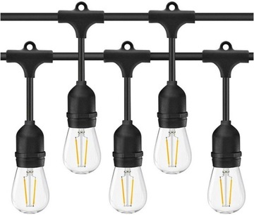 GIRLANDA LED tarasowa ogrodowa SIECIOWA 10 metrów