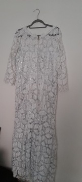 Biała suknia ślubna syrenka koronkowa vintage 44, 46