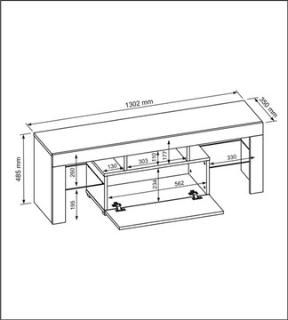 Шкаф RTV 130 см черный передний светодиодный стол для телевизора для телевизора