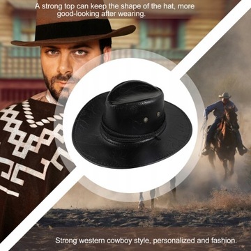 Skórzana czapka kowbojska wiadro kapelusze męskie
