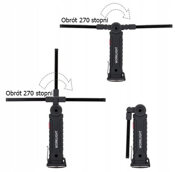 LATARKA LAMPA WARSZTATOWA COB LED MAGNES HAK
