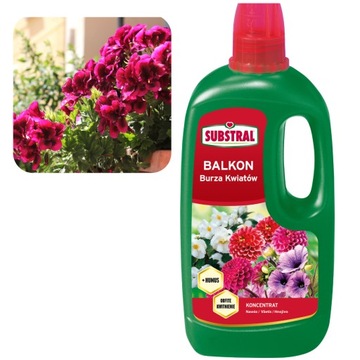 SUBSTRAL NAWÓZ 1L DO KWIATÓW PELARGONII SURFINII BALKON BURZA KWIATÓW