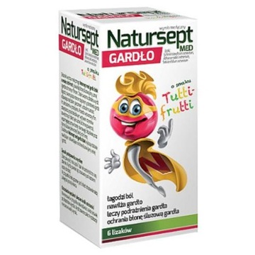 Natursept Med Gardło lizaki smak tutti-frutti 6x