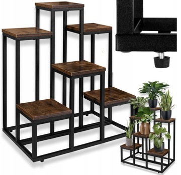 KWIETNIK STOJAK NA ROŚLINY KWIATY DONICZKI METALOWY REGAŁ LOFTOWY PÓŁKI