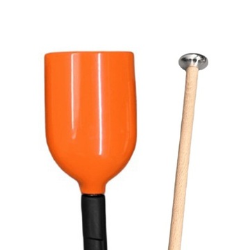 Cowbell z rączką Wygodny uchwyt z pałką perkusyjną i młotkiem Żółty L
