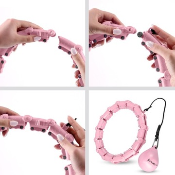 HULA HOP PLUS SIZE Z WYPUSTKAMI I OBCIĄŻNIKIEM HMS HHW11 KOŁO LIGHT PINK
