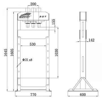 Prasa warsztatowa HYDRAULICZNA 50T SPAWANA NORMET