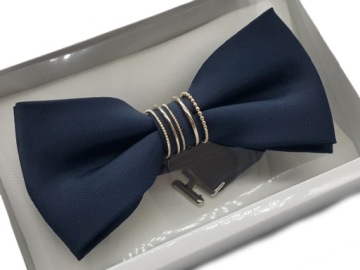 MUCHA MUSZKA MĘSKA GRANATOWA + METAL + POSZETKA