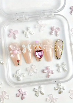 Ozdoby Do Paznokci 3D Kokardki Na Paznokcie Perłowe Pearl Color