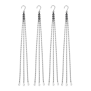 Flower Pot Chain Black Planters Hanging 4 Pcs