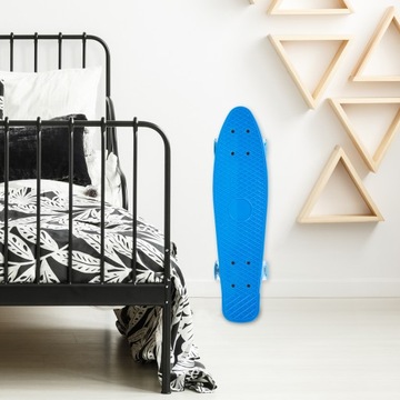 СКЕЙТБОРД FISZKA ДЛЯ ДЕТЕЙ С ПОДСВЕТКОЙ, СИНИЙ СВЕТОДИОД, 56 СМ, ABEC7 RGB