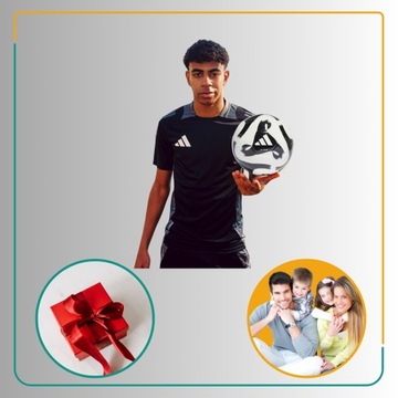 Легкий детский футбольный мяч Adidas Tiro Club, прочный, черно-белый 5