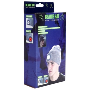 Шапка с ФОНАРЕМ, светодиодное освещение, теплый зимний налобный фонарь, изолированные батарейки.