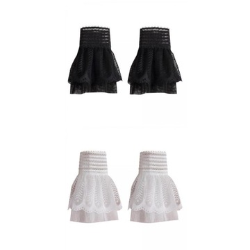2 pairs of detachable pleated blouse sleeves with