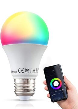 ŻARÓWKA LED 9W + RGB - E27 - SMART WIFI - TUYA - ZMIENNE BARWY - KOLORY
