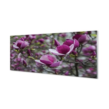 Lacobel z grafiką + klej Fioletowa magnolia 125x50