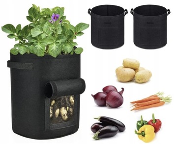 4*СУМКА ДЛЯ ПОСАДКИ И ВЫРАЩИВАНИЯ КАРТОФЕЛЯ И ОВОЩЕЙ СУМКА ДЛЯ ЦВЕТОЧНОГО ГОРШКА 35х30см 100%