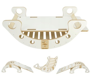 Bujak deska do balansowania biała Montessori dla dziecka 85cm/M MDF 4w1