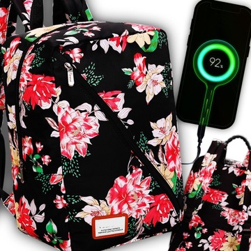 Plecak podróżny 40x20x25 podręczny DO SAMOLOTU torba usb do RYANAIR WIZZAIR