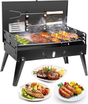 GRILL ogrodowy TURYSTYCZNY PRZENOŚNY SKŁADANY WALIZKA KEMPINGOWY akcesoria