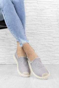 SZARE ESPADRYLE WSUWANE NB273 36