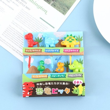 6шт МИНИ-ДИНОЗАВР ФРУКТОВАЯ ВИЛКА