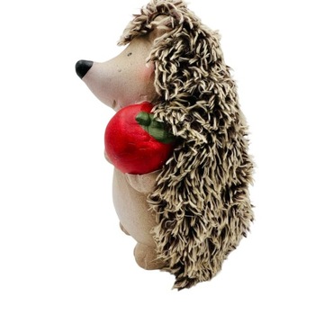 Figurka ceramic Jeż z włosami wiosna jabłko L