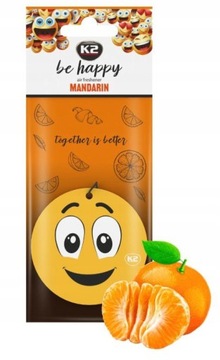 K2 - BE HAPPY - ZAPACH ODŚWIEŻACZ ZAWIESZKA - MANDARYNKA