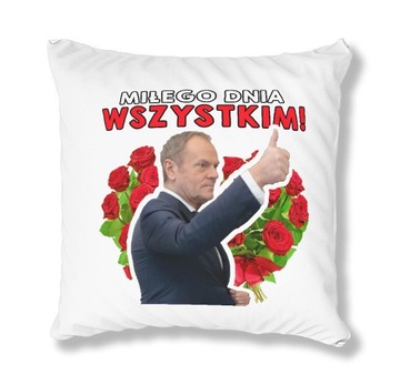 PODUSZKA BIAŁA PDM DONALD TUSK 05 IDEALNY PREZENT