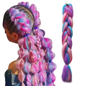 СИНТЕТИЧЕСКИЕ ВОЛОСЫ ЦВЕТ ОМБРЕ МОСТЫ, прикрепленные к косам