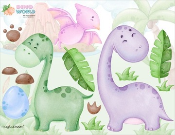 Naklejki ścienne do pokoju dzieci DUŻE DINOZAURY
