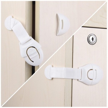 ZABEZPIECZENIE BLOKADA SZAFEK MEBLI SZUFLAD LODÓWKI MOCNE Z TAŚMĄ 3M