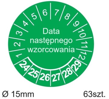 Naklejki przeglądów Data następnego wzorcowania