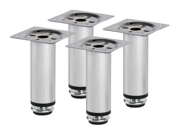 4 x NÓŻKA STOPKA MEBLOWA REGULOWANA CHROM H-100 MM