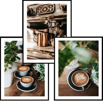 Plakaty ZESTAW 3szt 40x50cm do kuchni KAWA coffee KUCHENNY kawiarnia aromat