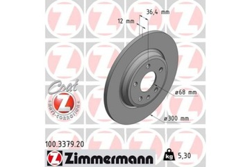 ZIMMERMANN 100.3379.20 Tarcza hamulcowa AUDI a4,Q5