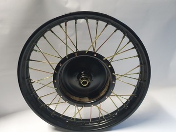 M-72 Circle Half-Edle Hub Rafka Black, спицы желтых оцинкованных спиц