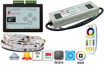 50m Zestaw cyfrowy LED TM1814 24V RGBW sufit napinany Profesjonalna Jakość