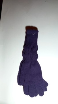 Nowe rekawiczki marszczone fioletowe