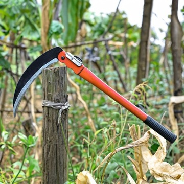 СЕРП РУЧНОЙ, ГЛАДКИЙ, СКЛАДНОЙ, ЩЕТКА-МАСЛЯНАЯ ДЛЯ КОСТРКИ ТРАВЫ, ВЕТВЕЙ, 49 см