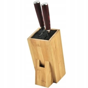 УНИВЕРСАЛЬНАЯ ПОДСТАВКА ДЛЯ НОЖЕЙ НАТУРАЛЬНЫЙ БАМБУК ШТАМПЫ ДЕРЕВО 3164