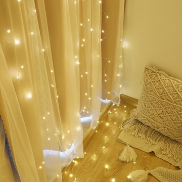 kurtyna świetlna LED 2x2m na BATERIE + pilot