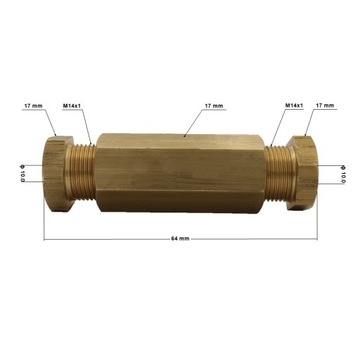 Соединитель медной трубы 10 мм