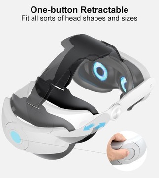 Удобный ремешок, совместимый с Meta Quest 3 VR. Регулируемый элитный ремешок белого цвета.
