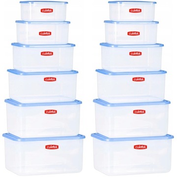 ZESTAW POJEMNIKÓW NA ŻYWNOŚĆ ŚNIADANIÓWKA PLASTIKOWE Z POKRYWĄ LUNCHBOX x12