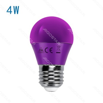Fioletowa Żarówka LED DEKORACYJNA 4W E27 230V