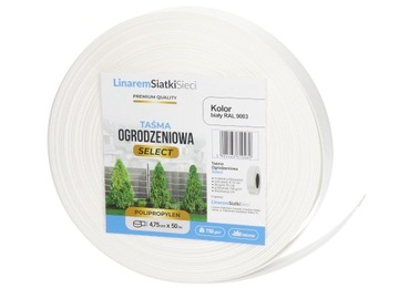 TAŚMA OGRODZENIOWA PP NA PANELE 3D 4,75x50 BIAŁA