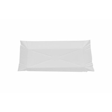 TALERZYKI TACKI PAPIEROWE BIAŁE 13x24 cm 100 szt