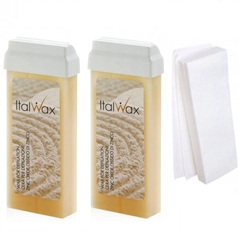 ItalWax 2x WOSK DO DEPILACJI W ROLCE ZINC OXIDE 100 ml + PASKI